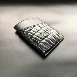 handmade leather cardholder - black fish