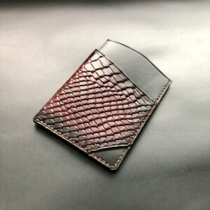 Handmade leathrt cardholder - Red Fish