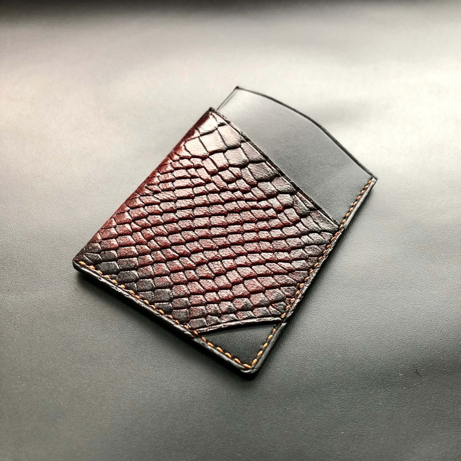 Handmade Leather Cardholder - Red Fish ProvidenceFish Handmade leathrt cardholder - Red Fish
