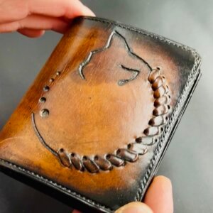 handmade leather bifold wallet